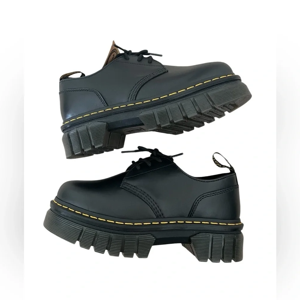Dr Martens Black Audrick Nappa Leather Platform Shoes NWT US 9